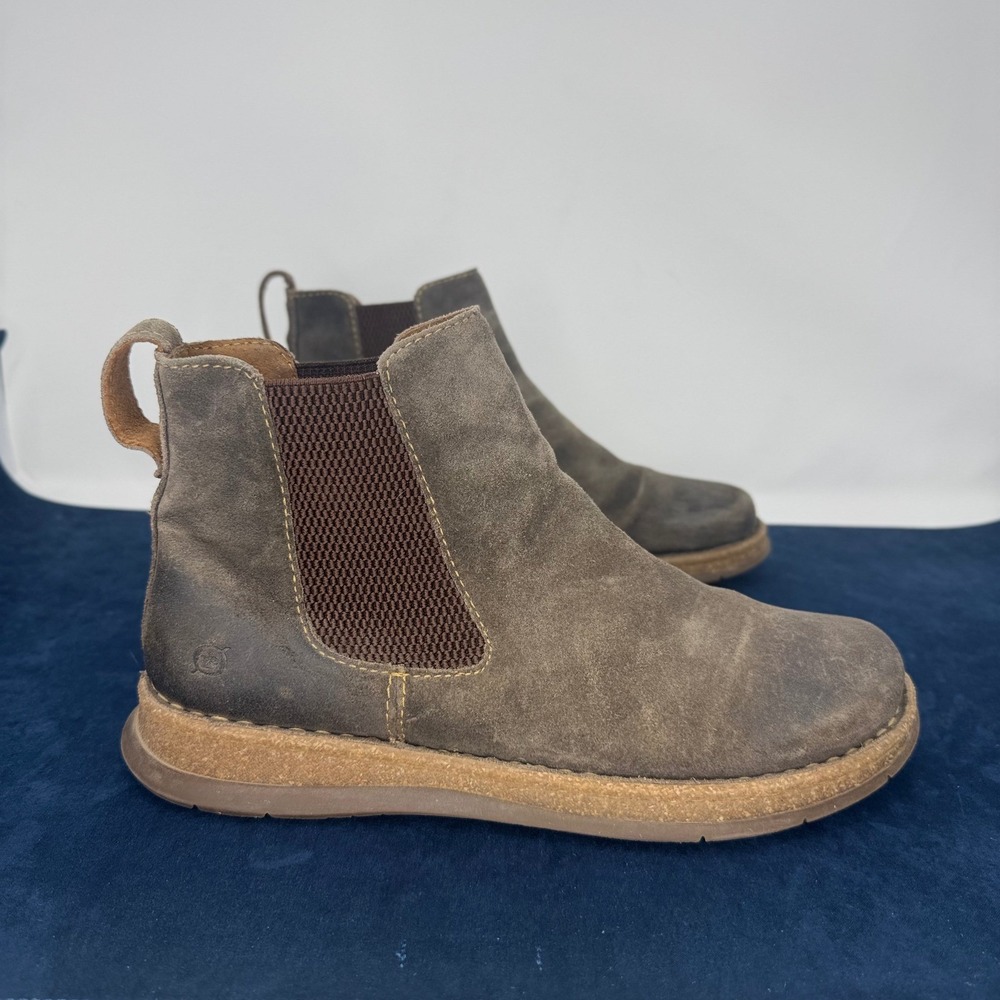 Born Brody Chelsea Boots Taupe Distressed Suede Ankle Chukka Size Men's 10.5 - Picture 5 of 12